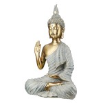  Φιγούρα Buddha Συνθετική Ρητίνη Γκρι Χρυσό Χρώμα 16X8X25Cm 16X8X25Cm c495480
