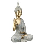  Φιγούρα Buddha Συνθετική Ρητίνη Γκρι Χρυσό Χρώμα 16X8X25Cm 16X8X25Cm c495480