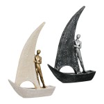  Figure Boat Man Motif Συνθετική Ρητίνη Χρυσό Χρώμα Ασημί Χρώμα 2 Ποικιλία 20X6X29Cm 20X6X29Cm c495492