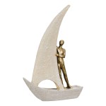  Figure Boat Man Motif Συνθετική Ρητίνη Χρυσό Χρώμα Ασημί Χρώμα 2 Ποικιλία 20X6X29Cm 20X6X29Cm c495492