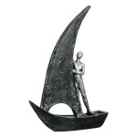  Figure Boat Man Motif Συνθετική Ρητίνη Χρυσό Χρώμα Ασημί Χρώμα 2 Ποικιλία 20X6X29Cm 20X6X29Cm c495492