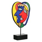  Sculpture Face Motif Συνθετική Ρητίνη Πολύχρωμη 2 Ποικιλία 20X7X35Cm 20X7X35Cm c495505