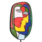  Sculpture Face Motif Συνθετική Ρητίνη Πολύχρωμη 2 Ποικιλία 20X7X35Cm 20X7X35Cm c495505