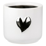  Planter Heart Motif Κεραμικό Λευκό D8X9Cm D8X9Cm c495522