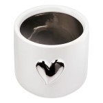  Planter Heart Motif Κεραμικό Λευκό D8X9Cm D8X9Cm c495522