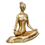  Figure Yoga Motif Συνθετική Ρητίνη Χρυσού Χρυσού Ποικιλία 3 φορές 16X8X21Cm 16X8X21Cm c495525