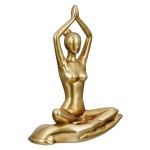  Figure Yoga Motif Συνθετική Ρητίνη Χρυσού Χρυσού Ποικιλία 3 φορές 16X8X21Cm 16X8X21Cm c495525