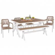 ΣΕΤ ΤΡΑΠΕΖΑΡΙΑΣ ΕΞΩΤ ΧΩΡΟΥ 6TMX TAWNEE HM21108-ΤΡΑΠΕΖΙ-ΠΑΓΚΑΚΙ-ΠΟΛΥΘΡΟΝΕΣ ΚΑΡΕΚΛΕΣ c495584