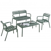 ΣΕΤ ΣΑΛΟΝΙ ΕΞΩΤΕΡΙΚΟΥ ΧΩΡΟΥ 4ΤΜΧ KORVER HM21096 05 ΠΟΛΥΠΡΟΠΥΛΕΝΙΟ DARK OLIVE GREEN c495589