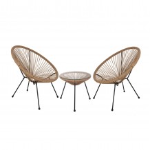 ΣΕΤ ΕΞΩΤ ΧΩΡΟΥ 3ΤΜΧ ACAPULCO HM21111 ΤΡΑΠΕΖΙ 2 ΠΟΛΥΘΡΟΝΕΣ ΣΕ ΜΑΥΡΟ-ΜΠΕΖ c495590