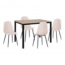 ΣΕΤ ΤΡΑΠΕΖΑΡΙΑΣ 5ΤΜΧ PANYA HM21114 ΤΡΑΠΕΖΙ 4 ΚΑΡΕΚΛΕΣ ΥΦΑΣΜΑ ΜΠΕΖ c495600