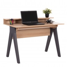 ΓΡΑΦΕΙΟ KRONEL HM18293 ΜΕΛΑΜΙΝΗ ΣΕ SONAMA-ΓΚΡΙ 120x59x84 5Υεκ c495602