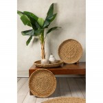 NEREA ΔΙΣΚΟΣ SET 3ΤΜΧ 55x55x8 SEAGRASS ΦΥΣΙΚΟ ΜΕΤΑΛΛΟ c495631