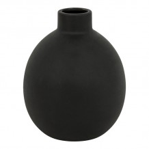 Βάζο Rianzo pakoworld κεραμικό σε μαύρη απόχρωση Φ14 5x18εκ c495677