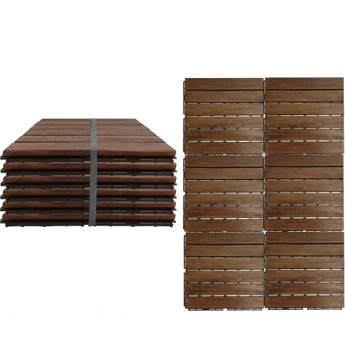 Σετ 6 Πλακίδια ArteLibre Καφέ Ακακία Πλαστικό 30x30x1 9cm c495758