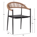 ΠΟΛΥΘΡΟΝΑ BERG HM6284 02 ΑΛΟΥΜΙΝΙΟ TEXTILENE ΣΚΟΥΡΟ ΓΚΡΙ--P E TWISTED RATTAN 55x56x79Υεκ c495764