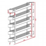 Βιβλιοθήκη Musha pakoworld μέταλλο μαύρο με oak απόχρωση 120x22x185εκ c495829