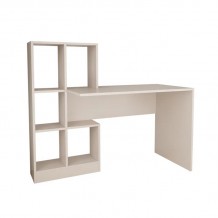 Γραφείο εργασίας με βιβλιοθήκη Dustin pakoworld σε απόχρωση ανοιχτό γκρι 118x56x112εκ c495835