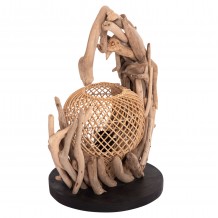 ΕΠΙΤΡΑΠΕΖΙΟ ΔΙΑΚΟΣΜΗΤΙΚΟ ΦΩΤΙΣΤΙΚΟ ASHIN HM4438 DRIFTWOOD--RATTAN 30x30x49Υεκ c495858