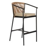 Σκαμπό ArteLibre MANDRAKA Μαύρο Φυσικό Αλουμίνιο Rattan 56x63x108cm c495966