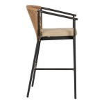 Σκαμπό ArteLibre MANDRAKA Μαύρο Φυσικό Αλουμίνιο Rattan 56x63x108cm c495966