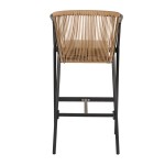 Σκαμπό ArteLibre MANDRAKA Μαύρο Φυσικό Αλουμίνιο Rattan 56x63x108cm c495966
