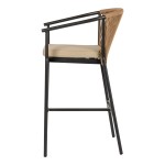 Σκαμπό ArteLibre MANDRAKA Μαύρο Φυσικό Αλουμίνιο Rattan 56x63x108cm c495966