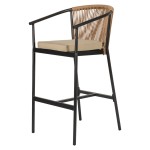 Σκαμπό ArteLibre MANDRAKA Μαύρο Φυσικό Αλουμίνιο Rattan 56x63x108cm c495966