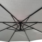 Ομπρέλα Κήπου ArteLibre Κρεμαστή ISLAY Γκρι Μαύρο Μέταλλο Ύφασμα Φ3x2 45m c495982