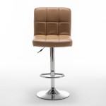 Σκαμπό Bar ArteLibre DIN Με Πλάτη Πτυσσόμενο Cappuccino PVC Μέταλλο 44x50x92-113cm c495992