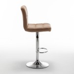 Σκαμπό Bar ArteLibre DIN Με Πλάτη Πτυσσόμενο Cappuccino PVC Μέταλλο 44x50x92-113cm c495992