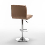 Σκαμπό Bar ArteLibre DIN Με Πλάτη Πτυσσόμενο Cappuccino PVC Μέταλλο 44x50x92-113cm c495992