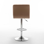 Σκαμπό Bar ArteLibre DIN Με Πλάτη Πτυσσόμενο Cappuccino PVC Μέταλλο 44x50x92-113cm c495992
