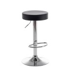 Σκαμπό Bar ArteLibre LORTHA Πτυσσόμενο Μαύρο PU Μέταλλο Φ39x64-86cm c495997