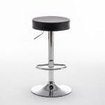 Σκαμπό Bar ArteLibre LORTHA Πτυσσόμενο Μαύρο PU Μέταλλο Φ39x64-86cm c495997