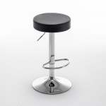 Σκαμπό Bar ArteLibre LORTHA Πτυσσόμενο Μαύρο PU Μέταλλο Φ39x64-86cm c495997