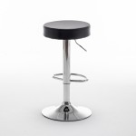Σκαμπό Bar ArteLibre LORTHA Πτυσσόμενο Μαύρο PU Μέταλλο Φ39x64-86cm c495997
