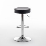 Σκαμπό Bar ArteLibre LORTHA Πτυσσόμενο Μαύρο PU Μέταλλο Φ39x64-86cm c495997