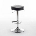 Σκαμπό Bar ArteLibre LORTHA Πτυσσόμενο Μαύρο PU Μέταλλο Φ39x64-86cm c495997