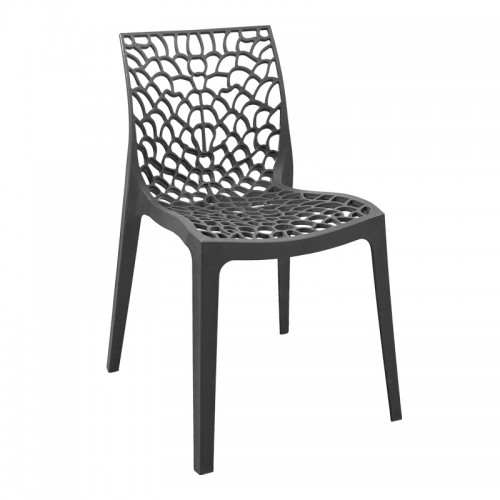 Καρέκλα Hush pakoworld pp σε ανθρακί απόχρωση 50x57x81εκ c496019