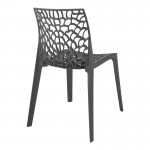 Καρέκλα Hush pakoworld pp σε ανθρακί απόχρωση 50x57x81εκ c496019