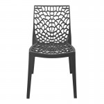 Καρέκλα Hush pakoworld pp σε ανθρακί απόχρωση 50x57x81εκ c496019