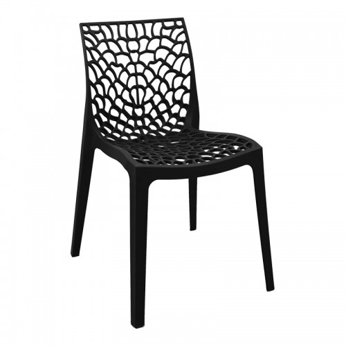 Καρέκλα Hush pakoworld pp σε μαύρη απόχρωση 50x57x81εκ c496020