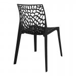 Καρέκλα Hush pakoworld pp σε μαύρη απόχρωση 50x57x81εκ c496020
