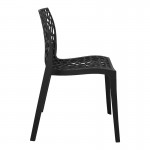 Καρέκλα Hush pakoworld pp σε μαύρη απόχρωση 50x57x81εκ c496020