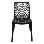 Καρέκλα Hush pakoworld pp σε μαύρη απόχρωση 50x57x81εκ c496020