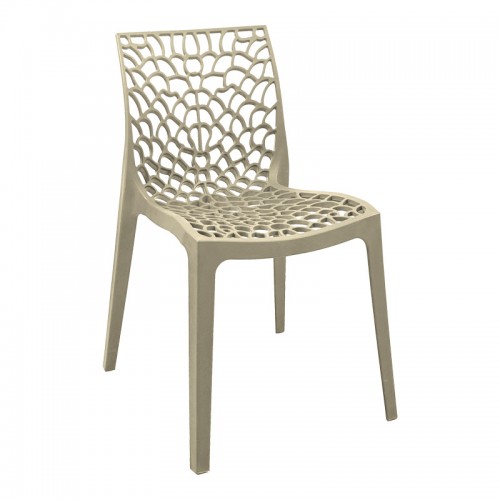 Καρέκλα Hush pakoworld pp σε cappuccino απόχρωση 50x57x81εκ c496021