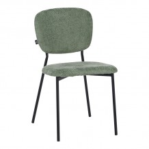 Καρέκλα Cathair pakoworld μπουκλέ ύφασμα σε λαδί απόχρωση με μαύρα μεταλλικά πόδια 48x53x82εκ c496029