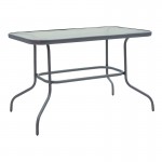 Τραπεζαρία Valor-Lindaria pakoworld σετ 5τεμ μέταλλο ανθρακί-γυαλί-pe rattan 110x60x70εκ c496039