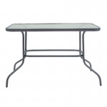 Τραπεζαρία Valor-Lindaria pakoworld σετ 5τεμ μέταλλο ανθρακί-γυαλί-pe rattan 110x60x70εκ c496039